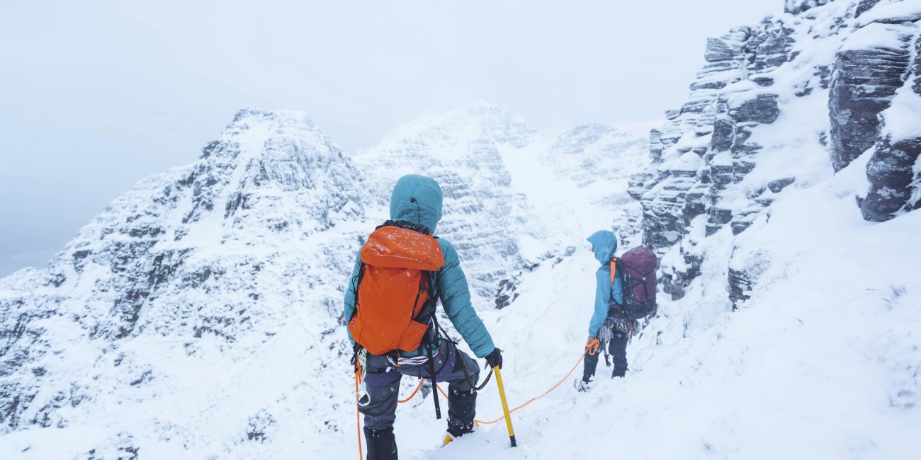 mountaineers climbing a snowy liathach ridge in sc 2022 09 16 07 47 51 utc